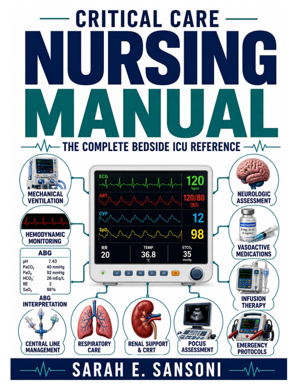 Critical Care Nursing Manual: A Full-Color Bedside Guide to ICU Assessment, Hemodynamic Monitoring, Mechanical Ventilation, Emergency Protocols, and High-Acuity Patient Care