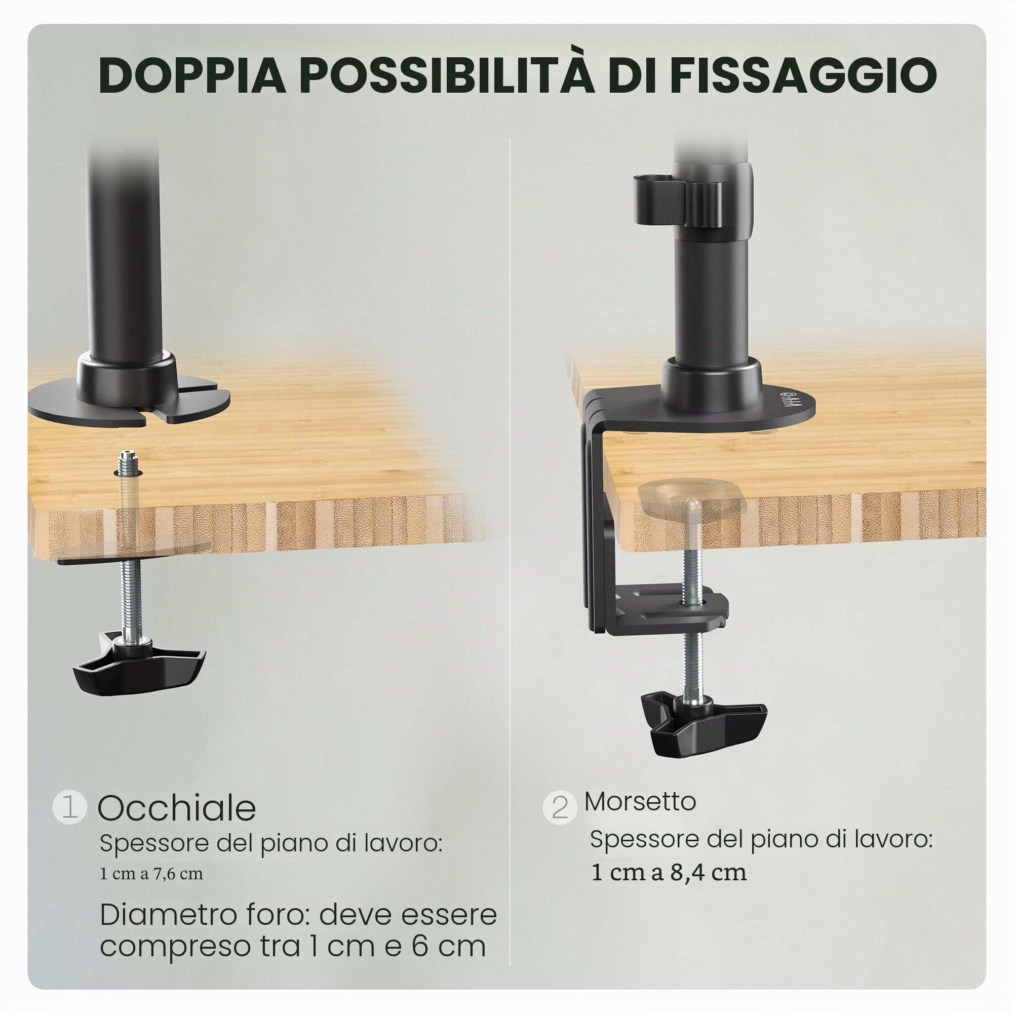 VIVO STAND-V002R - Supporto da tavolo per doppio monitor con regolazione dell'altezza e piastre VESA per 2 schermi LCD Ultrawide fino a 34", Stacked Array, STAND-V002R