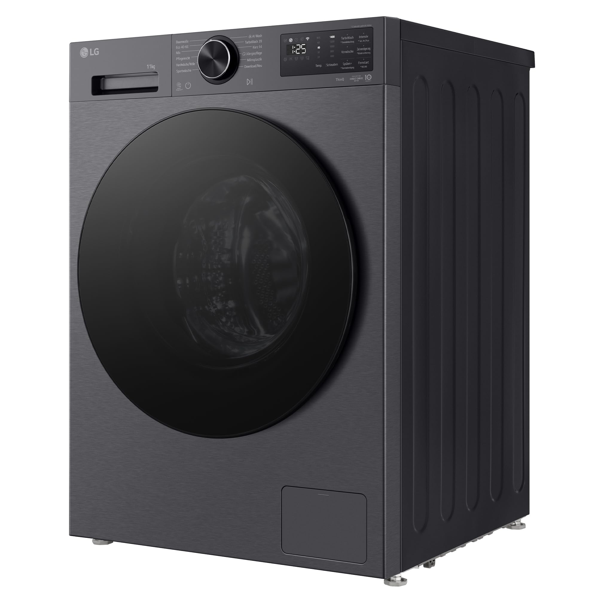 LG F4WX701YB Waschmaschine (11 kg, Energieklasse A-40%, 1.400 U/Min.) mit AI Wash, TurboWash 360, Steam, ThinQ, Schwarz