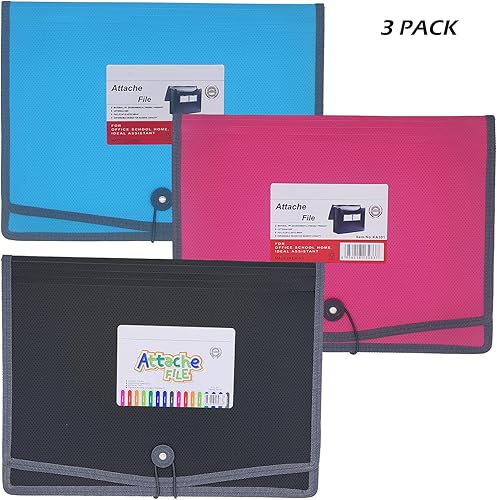 Miniatura 3 de Carpeta organizadora de documentos de plástico de alta calidad, expansión de 3.5 pulgadas, tamaño de carta A4 para organización de oficina en casa,