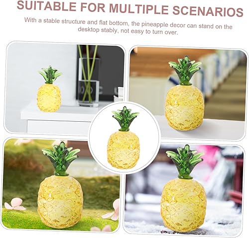 Miniatura 5 de NOLITOY Adorno de fruta de piña de cristal, estatua de decoración de piña, decoración de vegetación, escultura de piña de fruta, decoración del