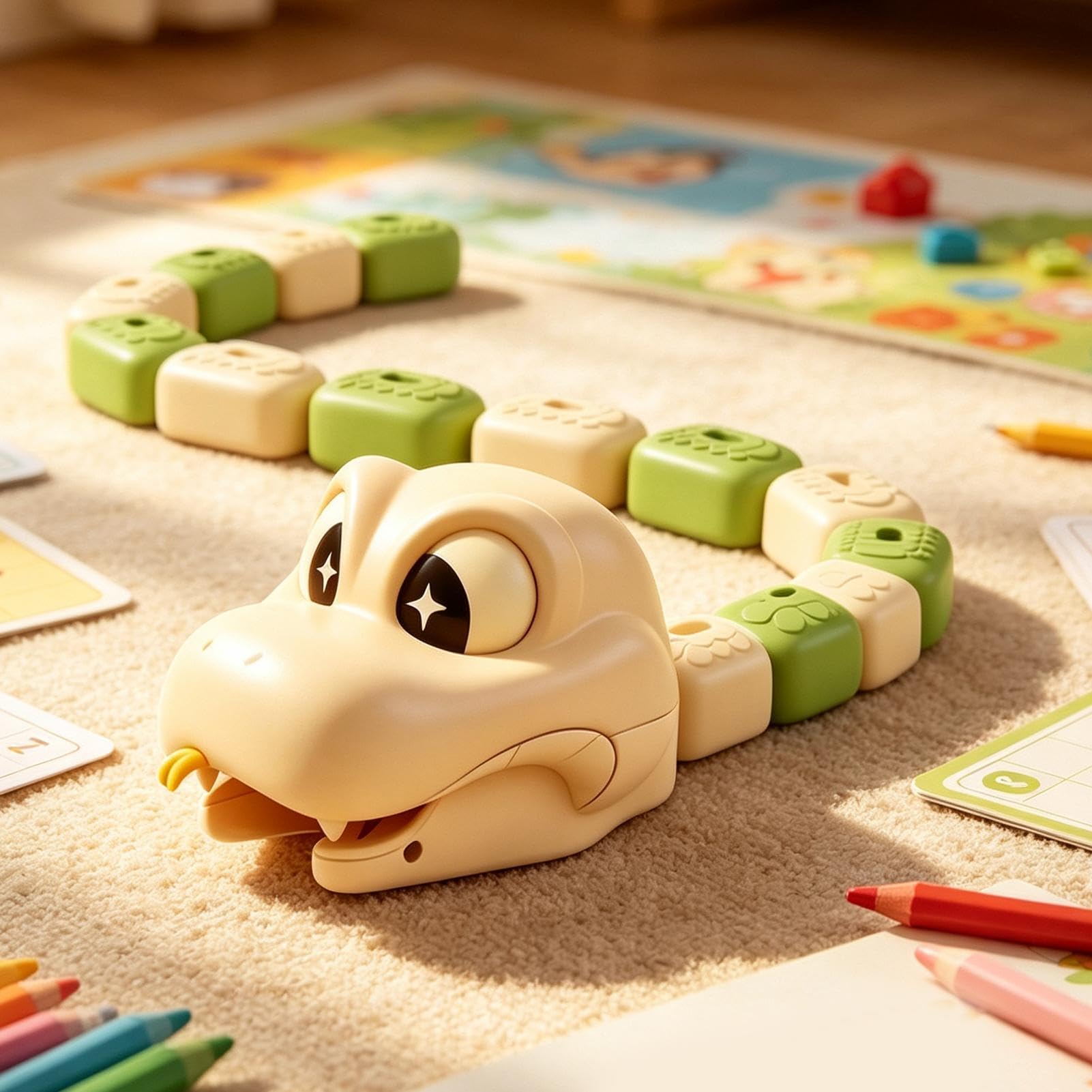 Auto Giocattolo Per Bambini Genitore-Figlio Serpente Magnetico | Serpente Giocattolo Strisciante Telecomandato Con E Suoni Per Compleanno Pavimento Asilo E Sala Giochi