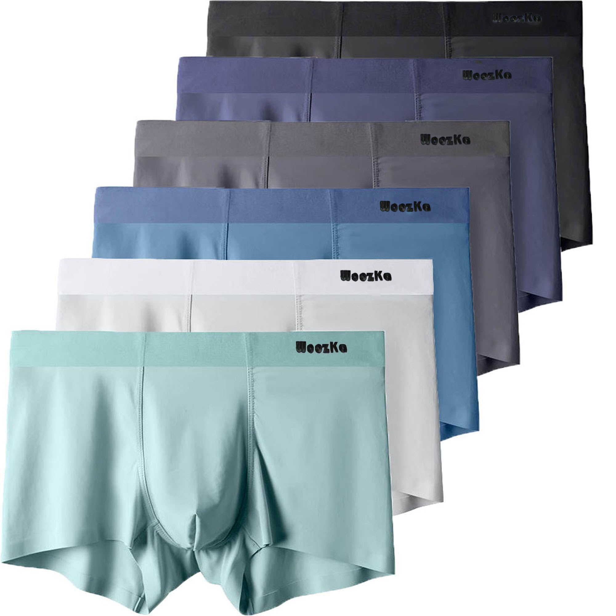 Ice Silk Mens Underwear Mesh Boxer Briefs for Men 3 Pack, ShortLeg Seamless Trunks Breathable Quick Dry, S-XL