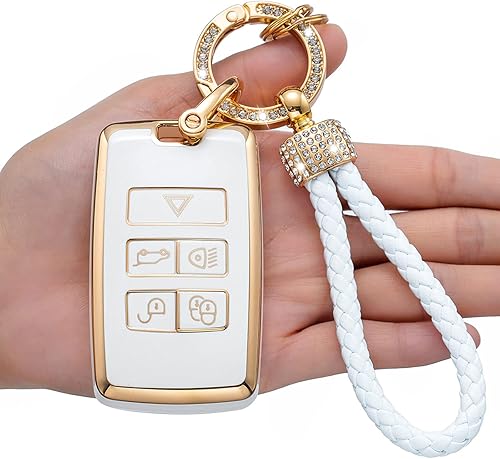 Miniatura 1 de Funda para llavero Land RoverJaguar, compatible con Evoque Velar Sport Discovery Freelander2 LR4 Land Rover Sport y Jaguar XF XJ XE F-PACE F-TYPE