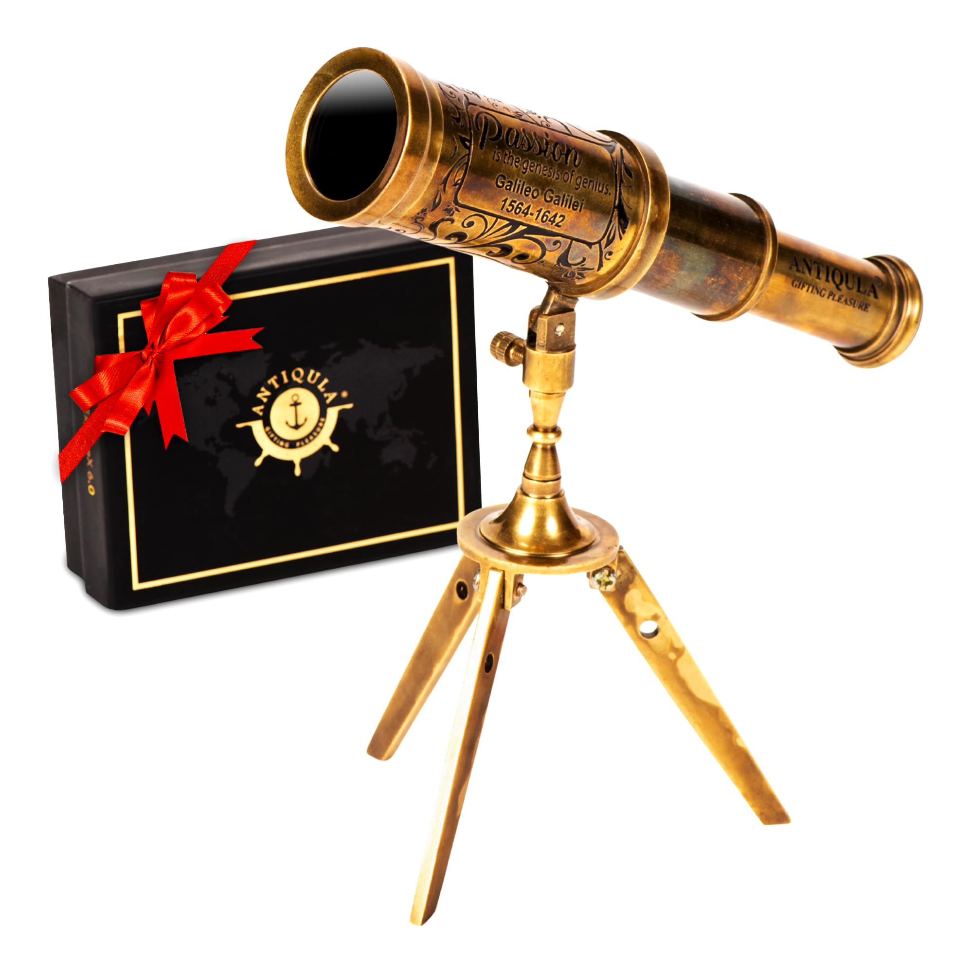 Amazon.com: Antiqula Vintage Brass Decor Telescope on Tripod