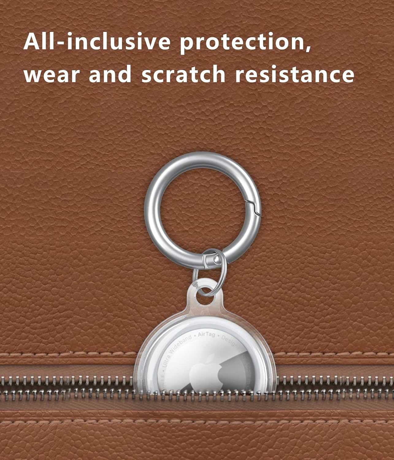 hojin 1 pack case for air tags scratch resistant protective airtag caseportable protector cover for airtags easy attach to keychain backpacks