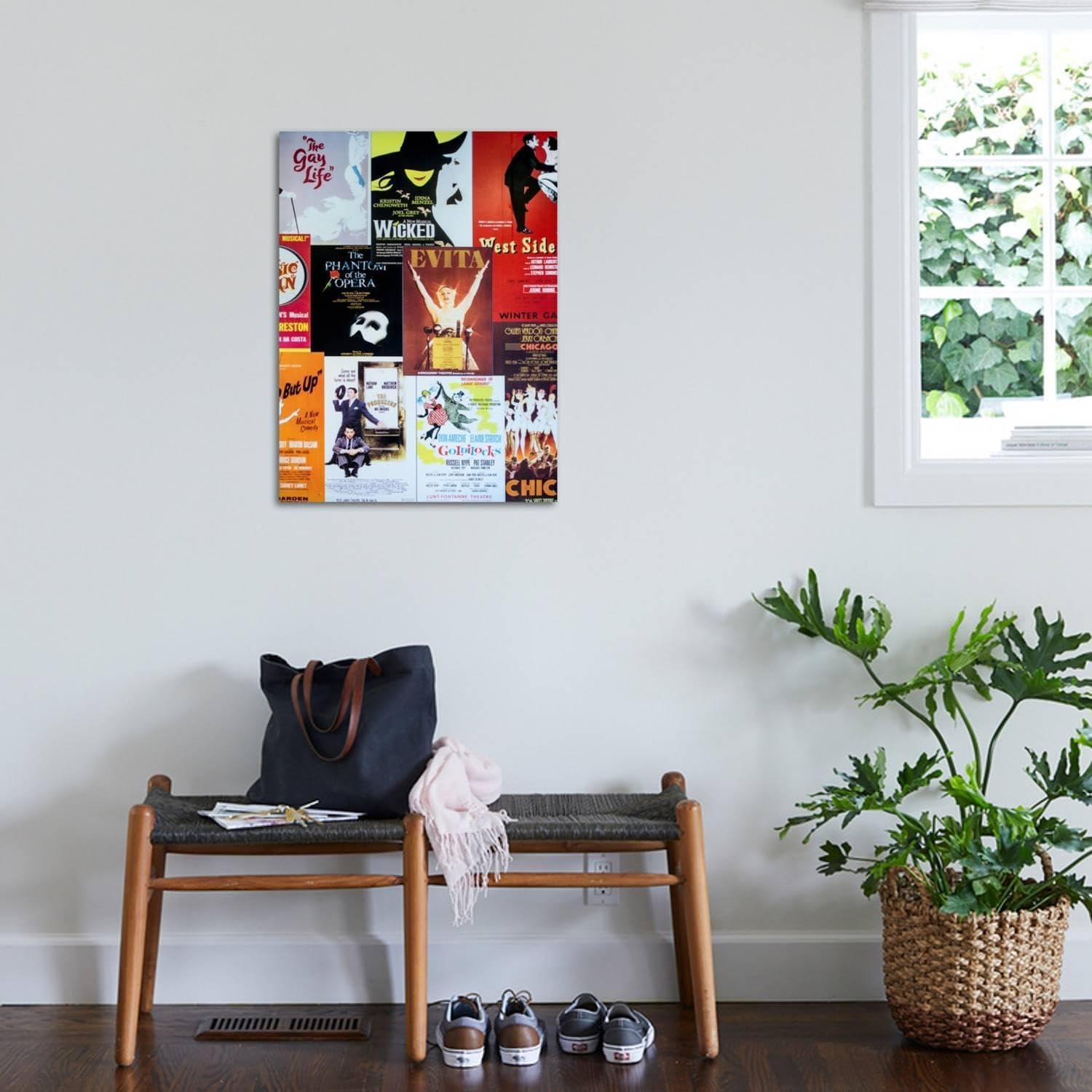 ART.COM Wall Art Print NYC Street Art - Patchwork of Old Posters of Broadway Musicals - Times Square - Manhattan by Philippe Hugonnard, 24" x 32"