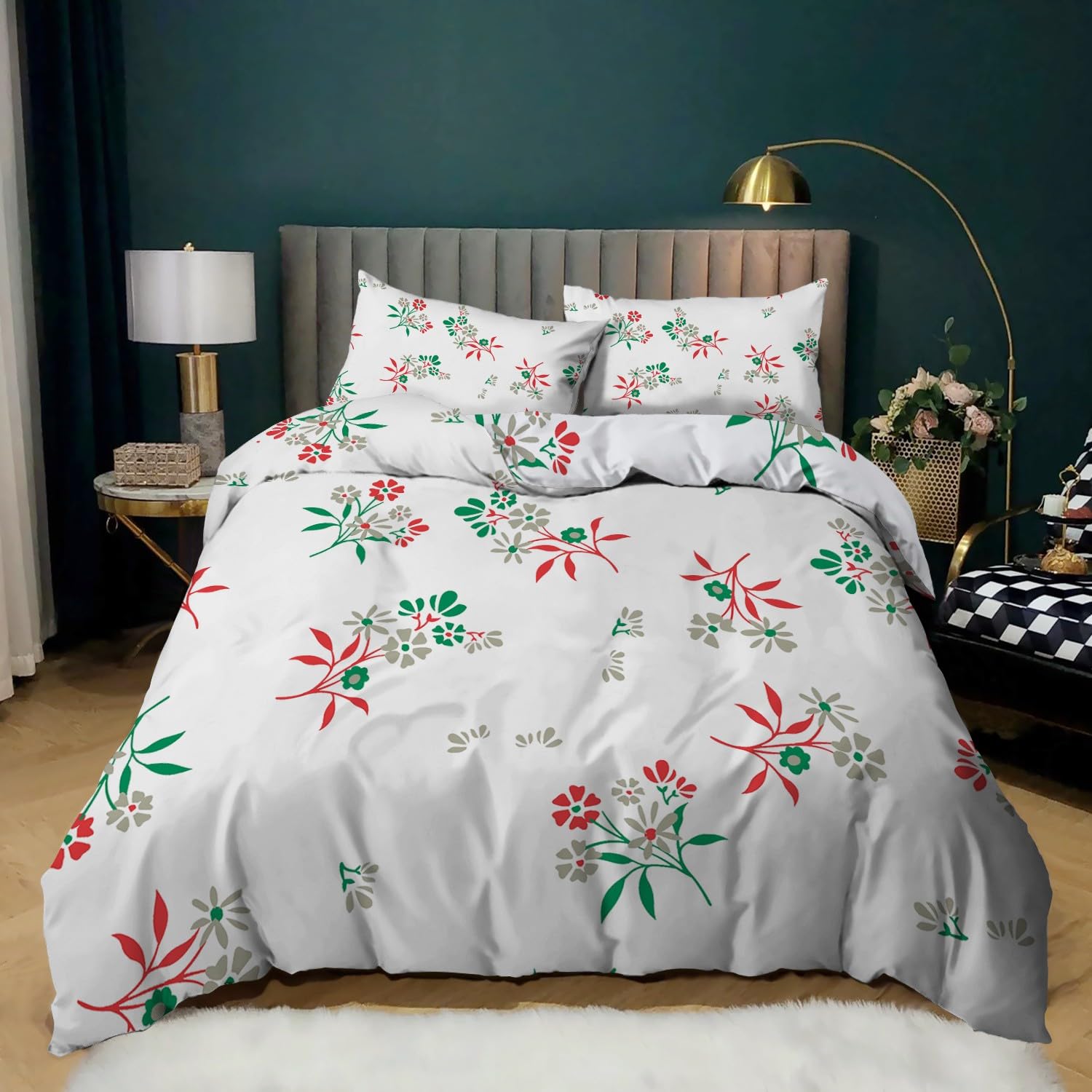 Linge de lit housse de couette 200x200 bœuf imprimé avec taie d'oreiller 65x65 en microfibre