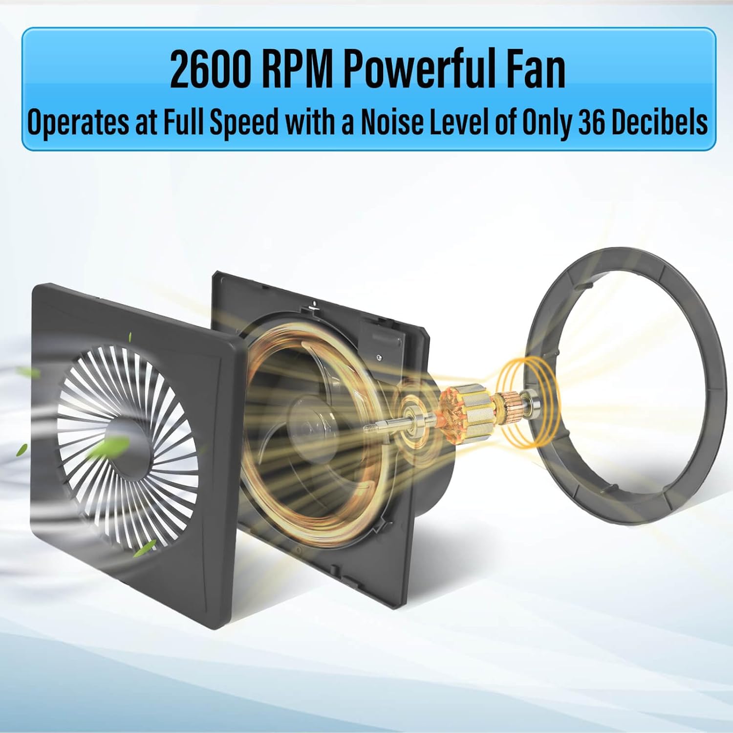 Solar Exhaust Fan, 25W Solar Panel 8'' High Speed with Bracket Solar Powered Fan, 2600 RPM Powerful Solar Fan for Chicken Coop, with an AC to DC Power Adapter for Greenhouse,Shed Attic