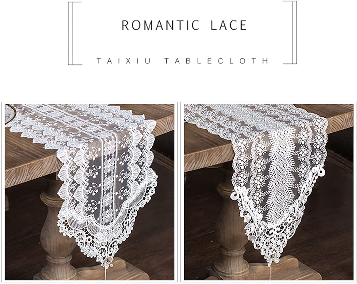 Jadeshay Runner Da Tavola In Pizzo Ricamato – Elegante Tovaglia Floreale Per Decorazioni Nozze E Casa - 4