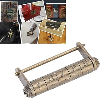 Antique Vintage Combination Password Lock Padlock Coded Lock, Vintage Chinese Style Door Password Lock Padlock for Jewelry Box Cabinet Cupboard