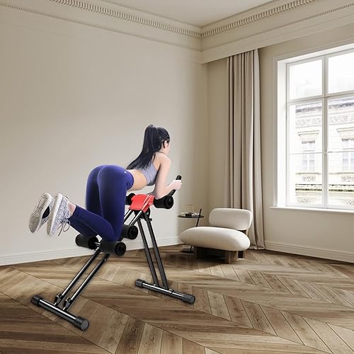 Miniatura 2 de Máquina de abdominales, máquina de entrenamiento abdominal, rueda de rodillo abdominal con monitor LCD ajustable de 5 engranajes, moldeador de