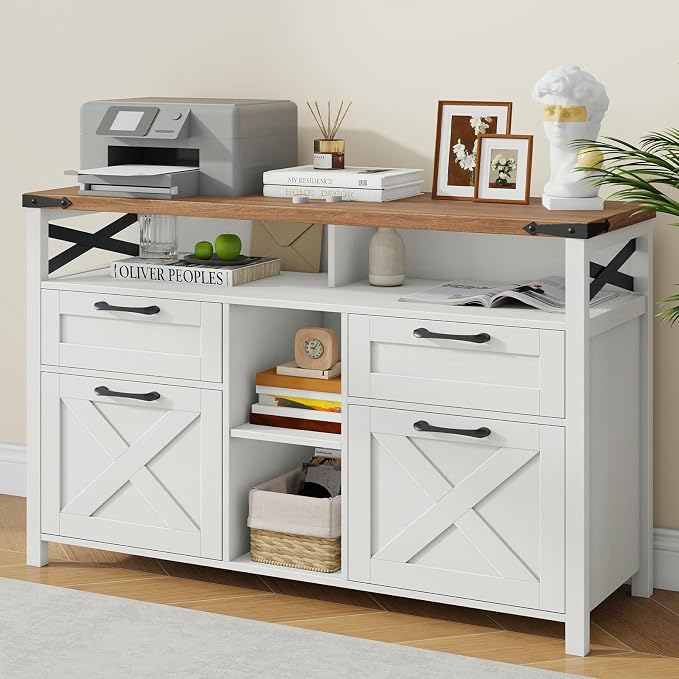 Amazon.com: Vabches Farmhouse Filing Cabinet with Adjustable Shelf for ...