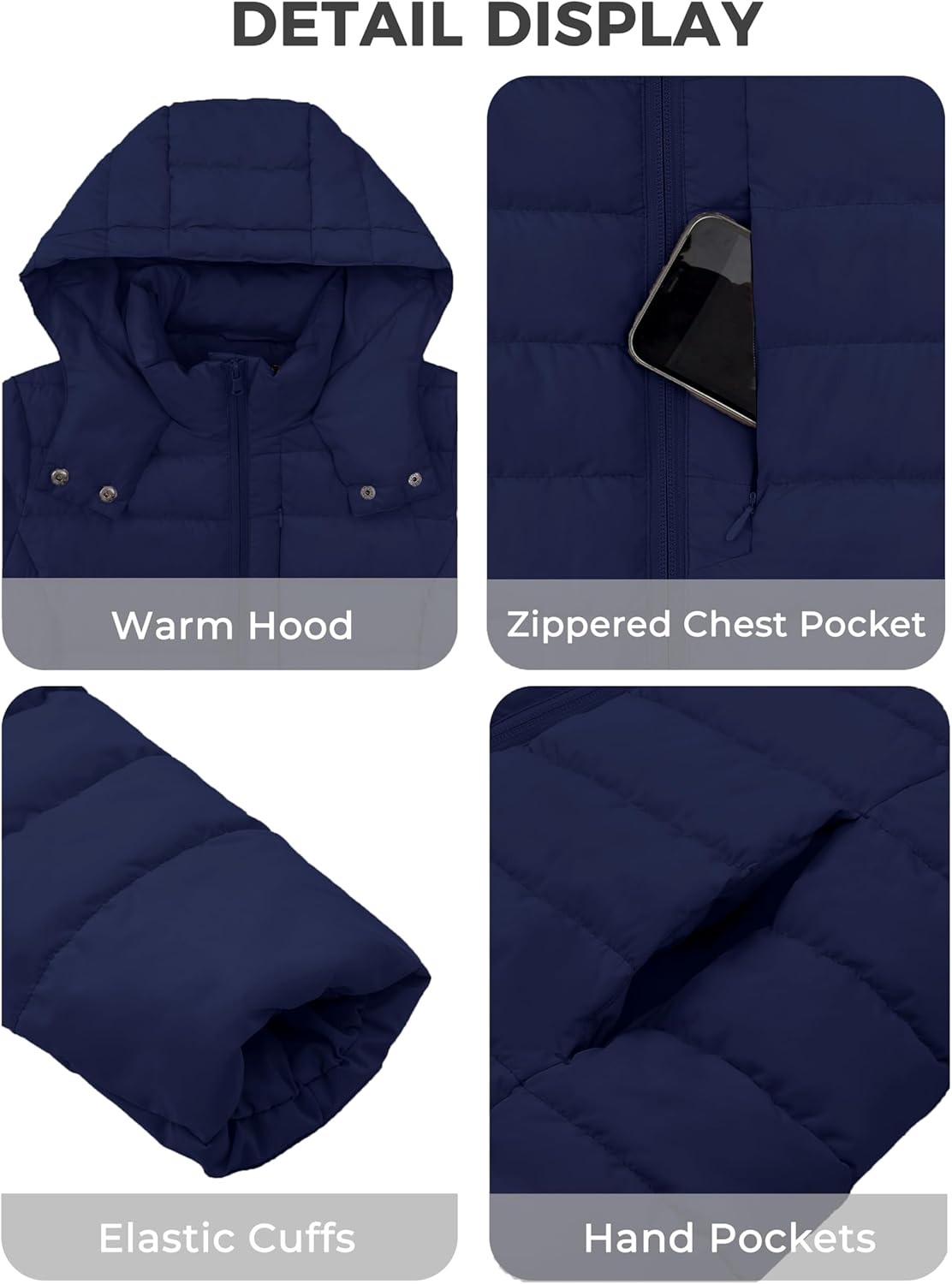 wantdo Women's Lightweight Warm Winter Coat Full-Zip Puffer Jacket with Hood - Image 6