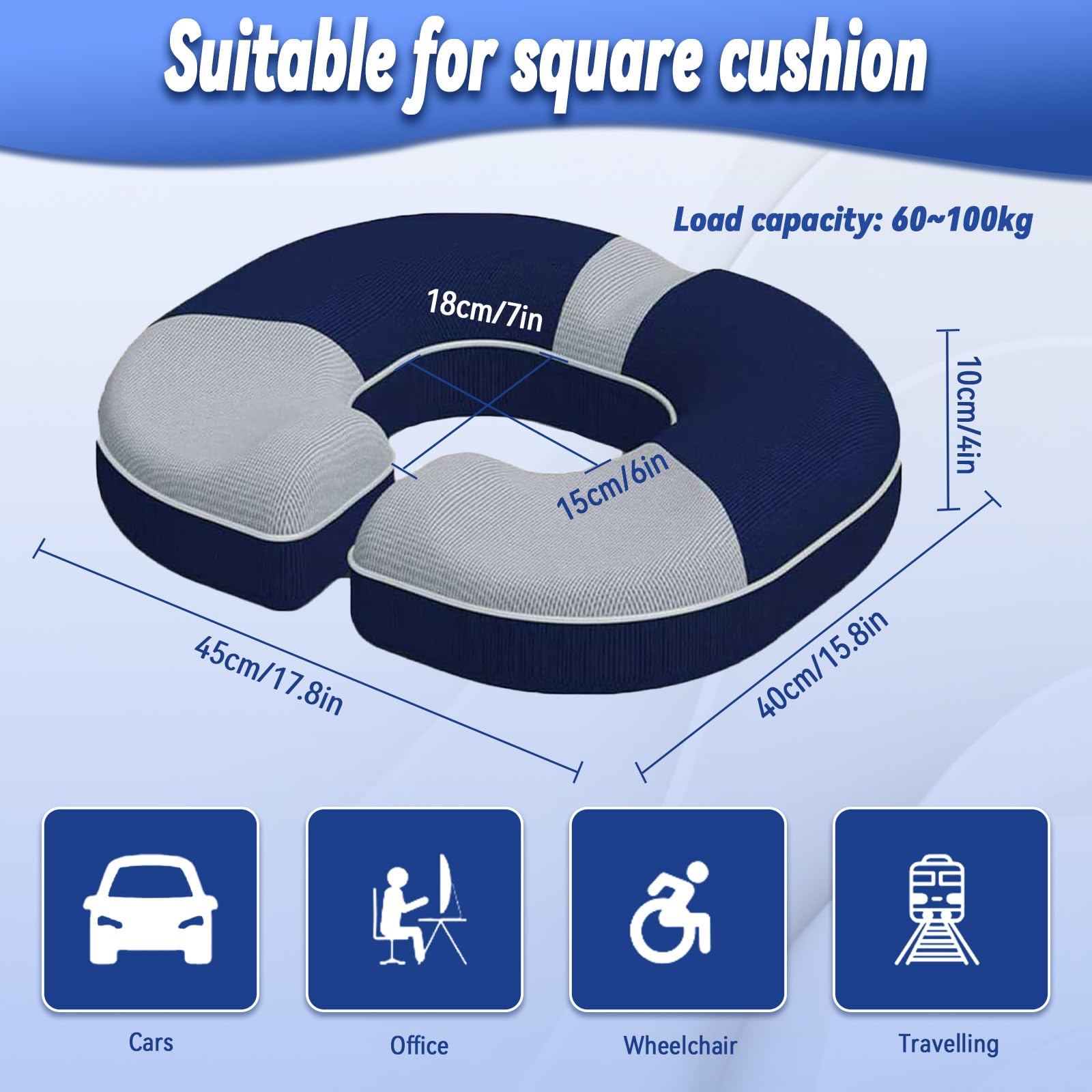 Coussin Coccyx, Orthopédique Coussin Anti Escarres Fessier, Ergonomique Coussin Hemorroide, Coussin pour La Prostate, Réduit La Douleur, Favorise La Circulation Sanguine Et Soulage Le Coccyx