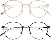 Vista 13 de ANDWOOD Gafas de bloqueo de luz azul para mujeres y hombres, computadora de cara pequeña, bloqueador de luz azul transparente, marco de metal súper
