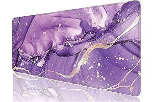 Purple Marble Desk Mat, 32" x 12" XXL Extended Gaming Mousepad