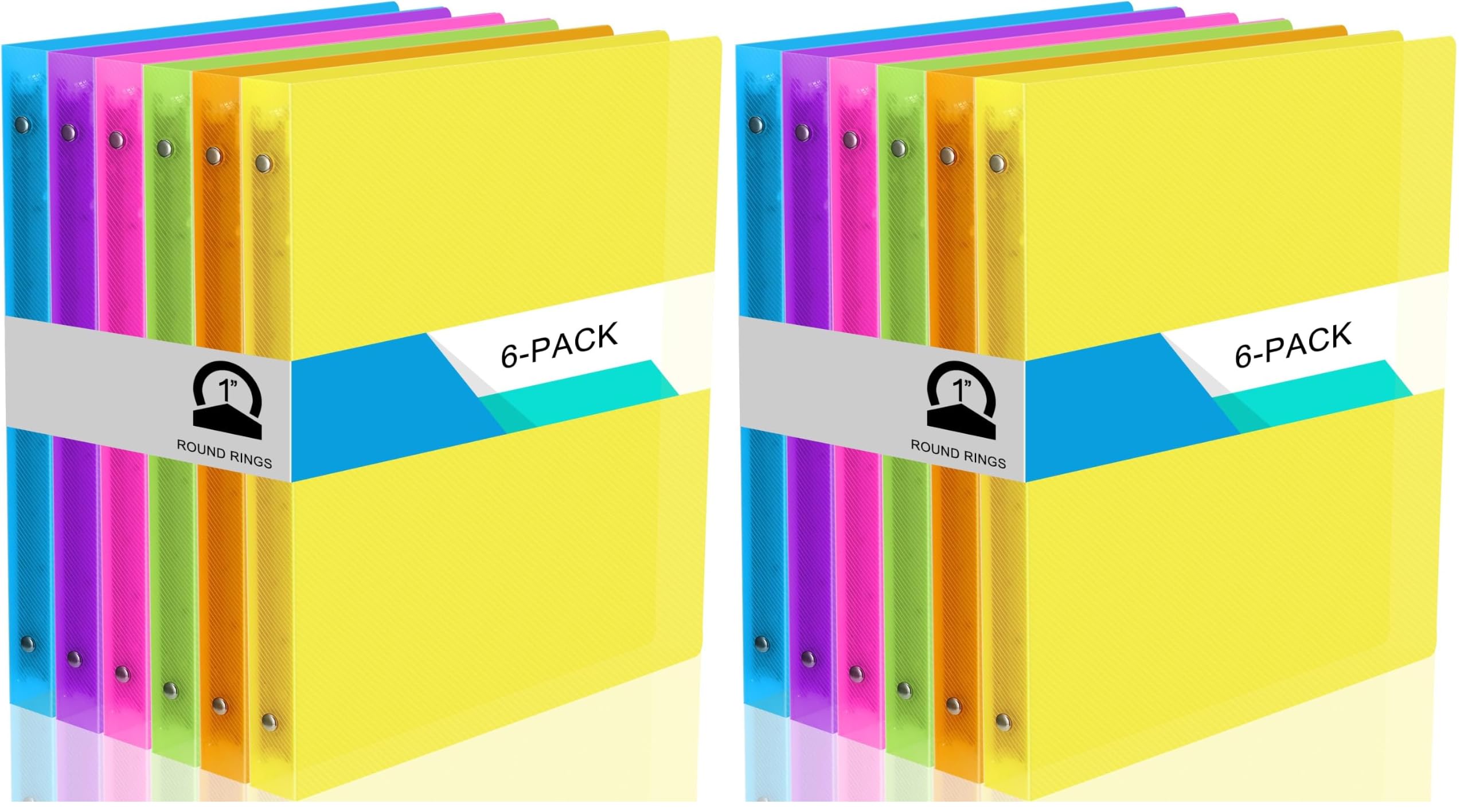 Photo 1 of Fulmoon 6 Pack 0.5 Inch Plastic 3 Ring Binders