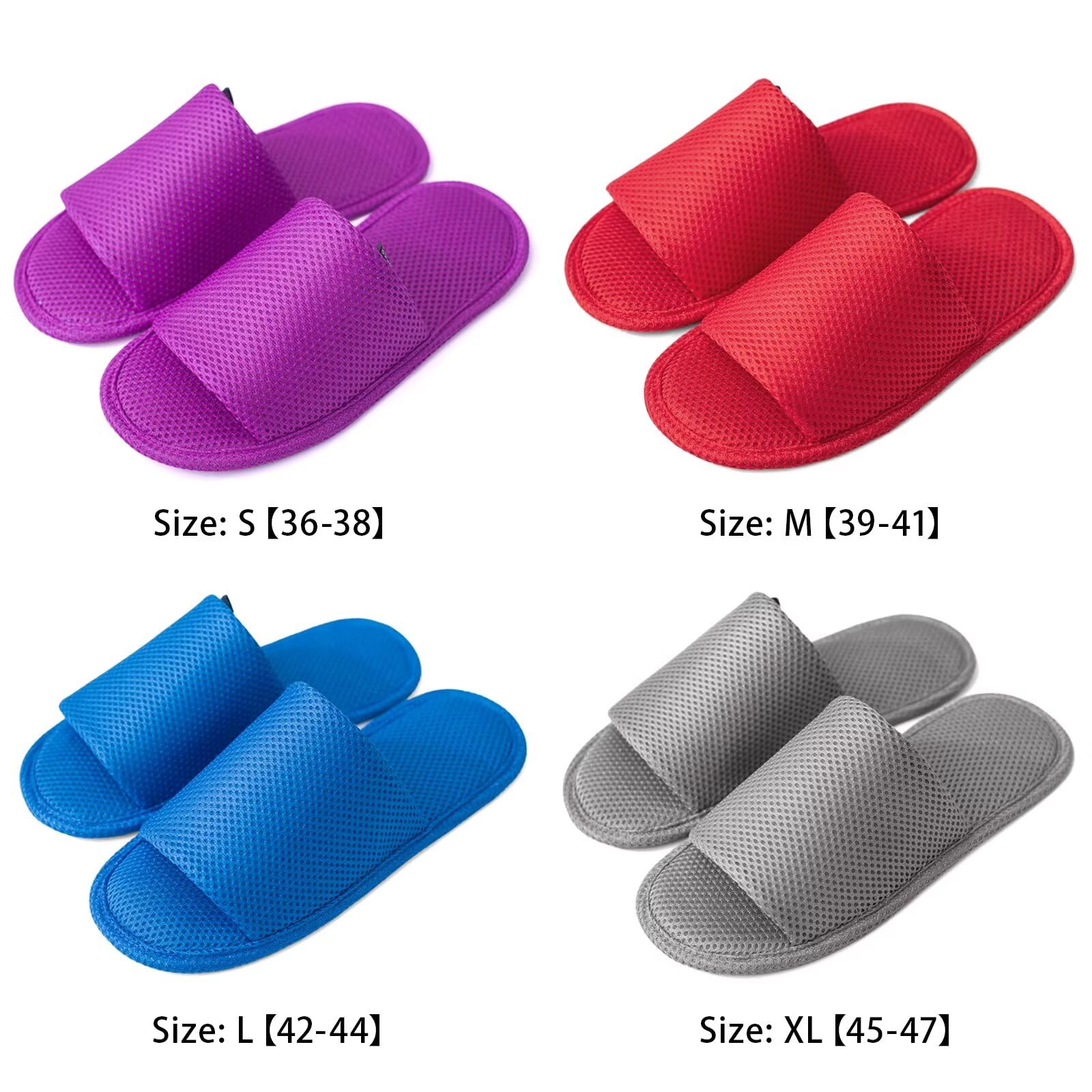 Chaussons Invités Lavable en Machine Hôtel Léger Antidérapant Pantoufles pour Maisons, Spa, Voyages, Fête