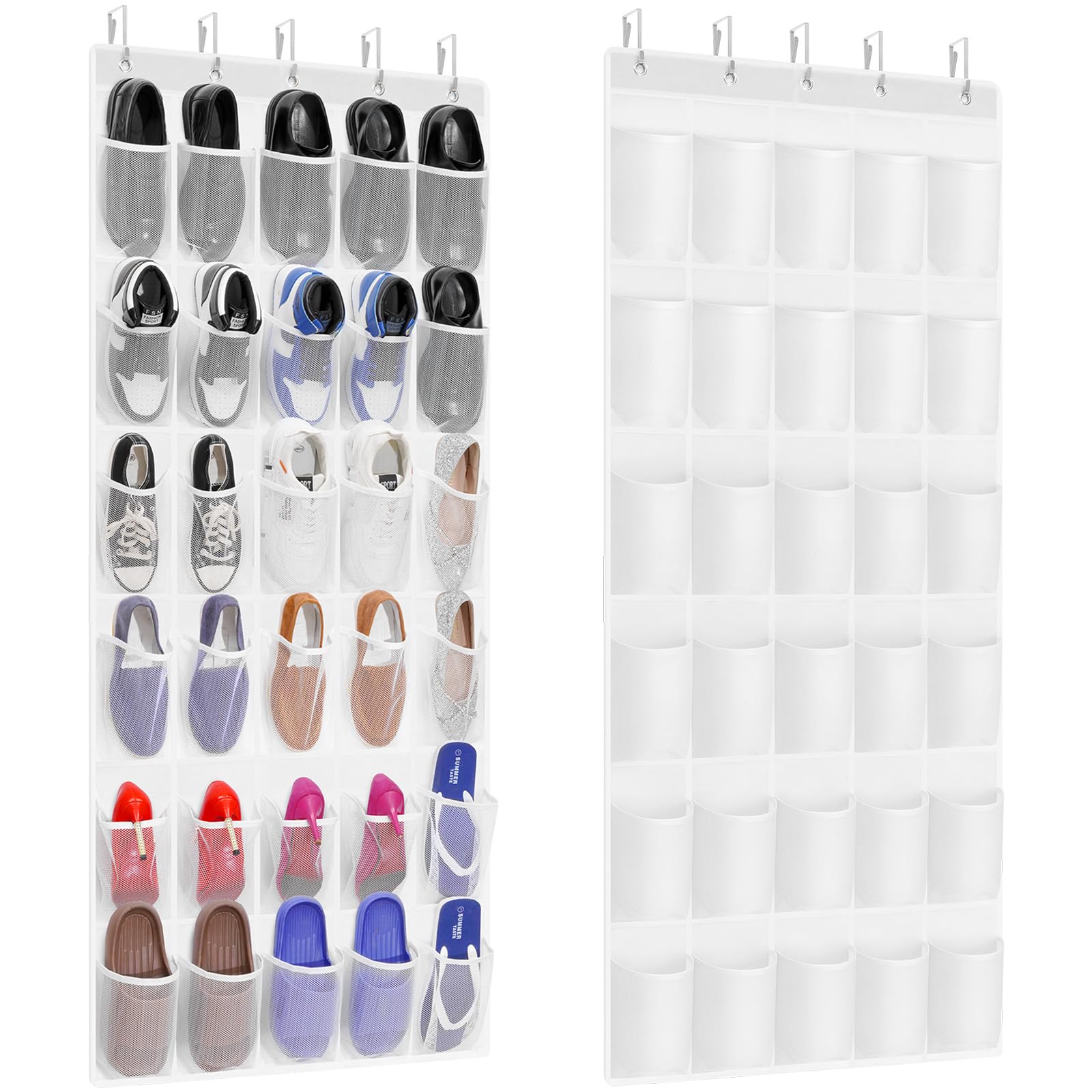Lifewit Over the Door Shoe Storage Organiser with 30 Pockets, White