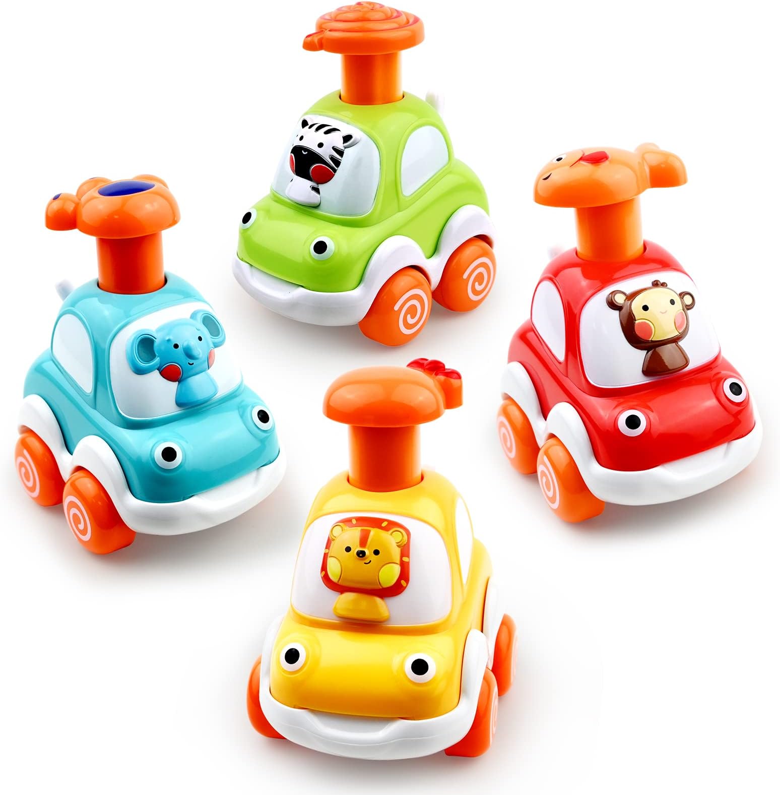 Love&Mini Baby Toy Cars for 1+ Year Old Boy Toddler Toys Age 12M+, 1 2 3 Years Old Boy Gifts Animal Cartoon Press and Go Cars for Toddlers 1-3 Birthday Toys