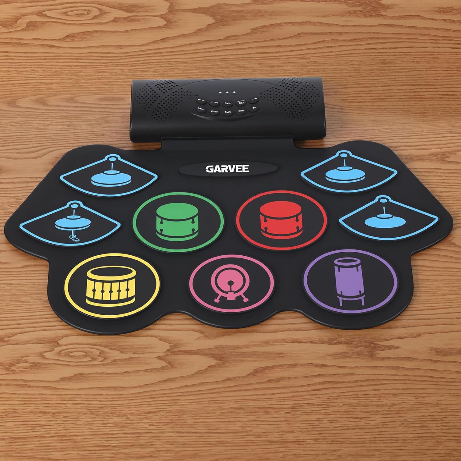 Electronic Drum Set, 9-Drum Practice Pad, Roll-up Drum Kit Machine with Built-in Speaker Drum Pedals and Sticks Bluetooth MIDI,Great Christmas & Birthday Gift For Kids and Beginners