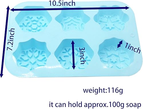 Miniatura 4 de X-Haibei Jabón de copo de nieve, gelatina, helado, pudín, suministros de molde de silicona de diámetro, 3 pulgadas
