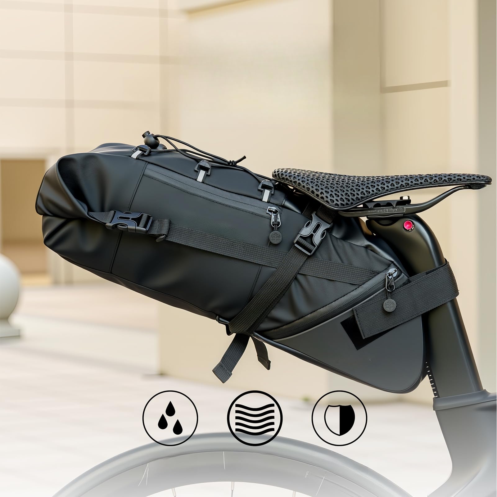 Borsa Sella Ciclismo 15L Grande Capacità Espandibile