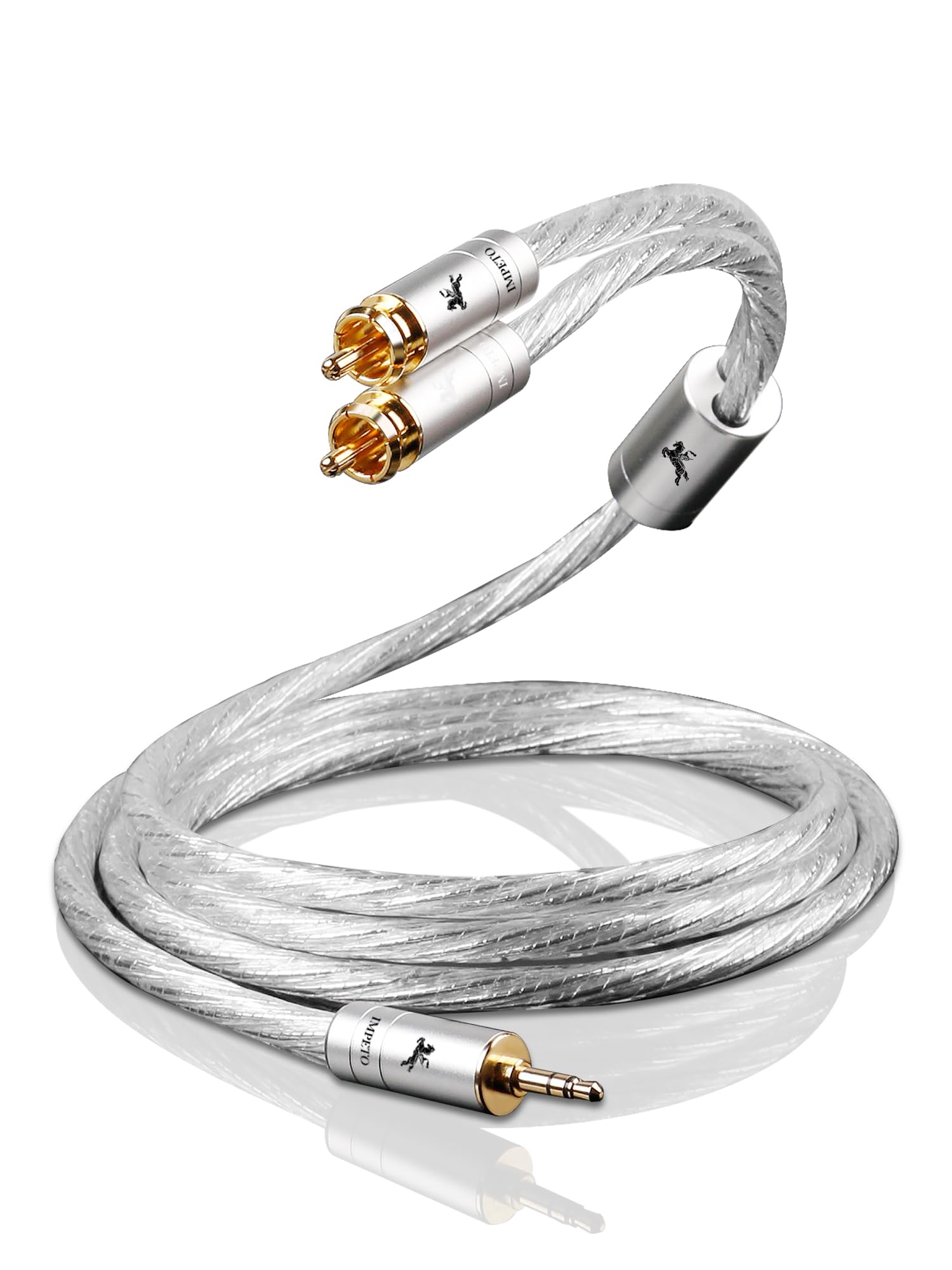Silver RCA Cable 高性能オーディオケーブル Amazon | IMPETO RCA 3.5mm 変換ケーブル 6N-OCC 銀メッキ RCA