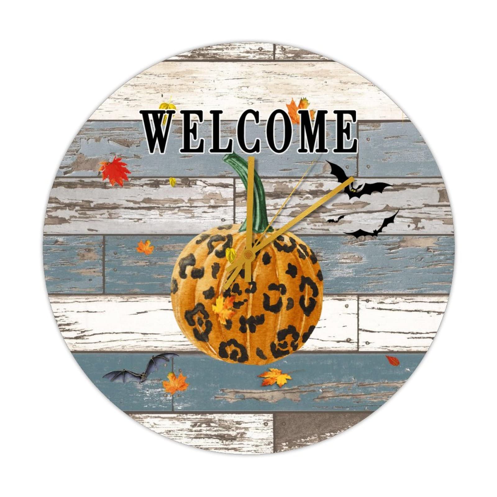 Horloge en bois citrouille d'Halloween pour une cuisine chaleureuse