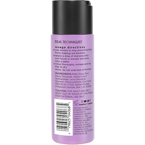 Miniatura 7 de Real Techniques Gel limpiador de cepillo + esponja, cepillo de maquillaje y esponja de mezcla de maquillaje, elimina suavemente el maquillaje, el