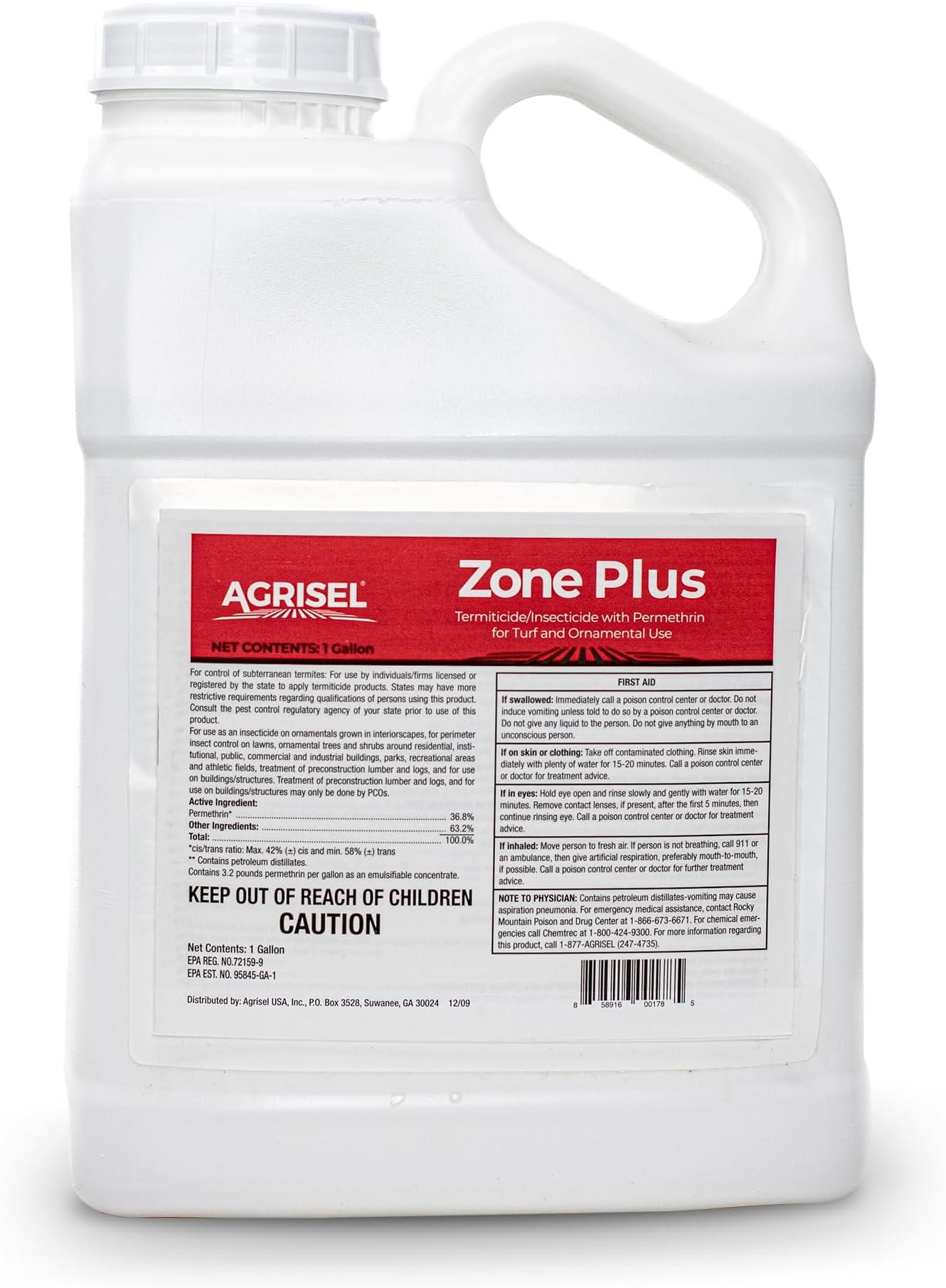 Agrisel Zone Plus Insect & Pest Control, Broad Spectrum, for Indoor & Outdoor, Effective Against 100 Pests, Eco-Friendly, 128 Ounce