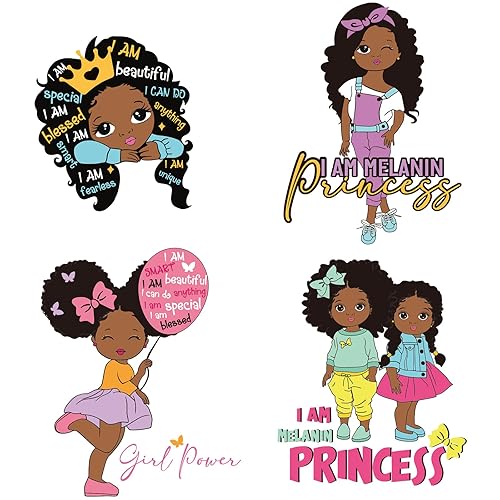 4 calcomanías de pared con cita inspiradora de niña negra, frase motivacional afroamericana, calcomanías positivas para dormitorio, niña, calcomanía