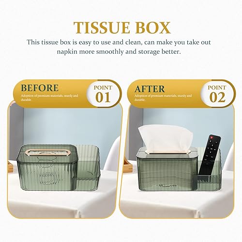 Miniatura 7 de Beavorty Caja de pañuelos transparente, dispensador de pañuelos faciales, caja organizadora de servilletas, estuche para secadora, soporte para