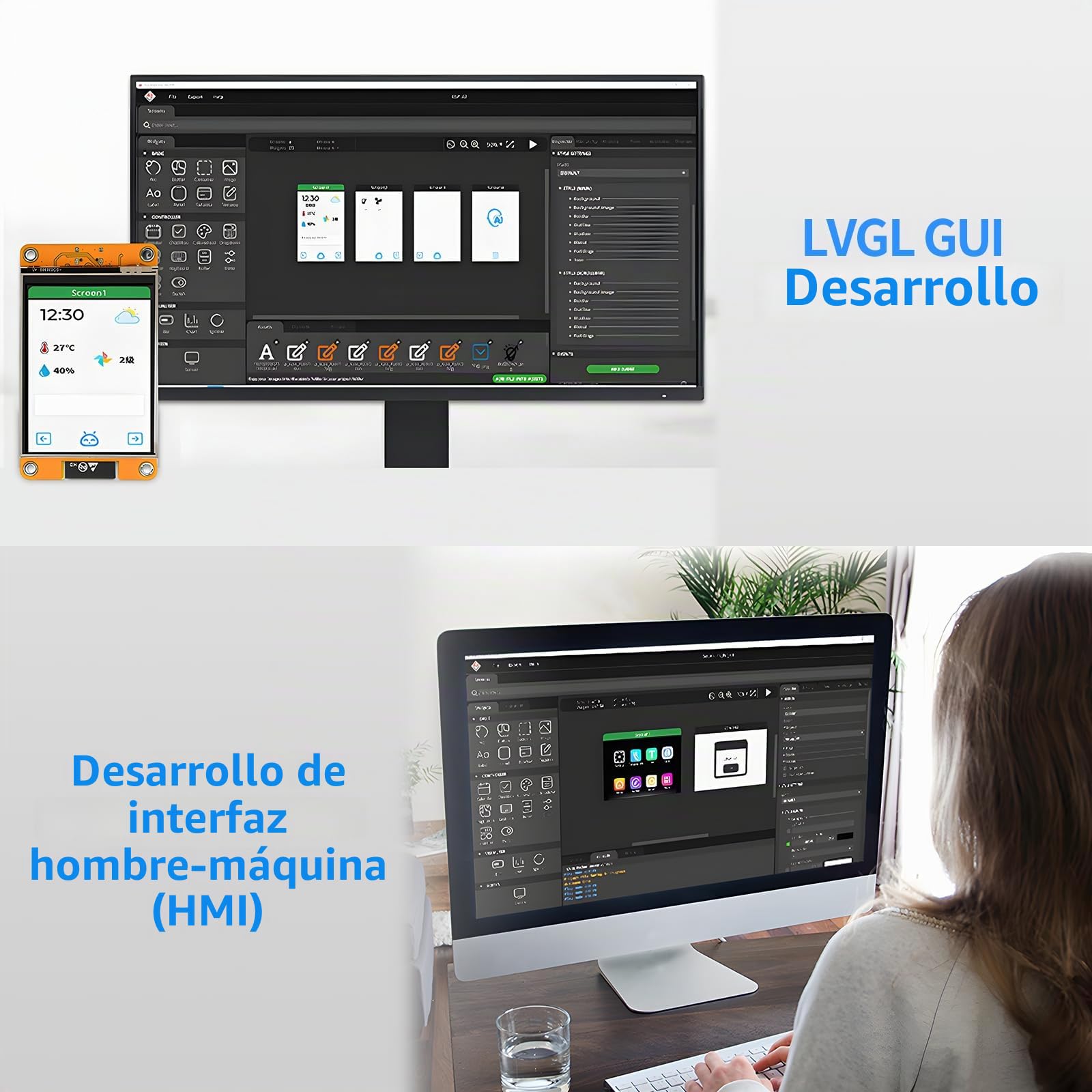 diymore Pantalla ESP32 de 3.2 Pulgadas, para Placa de Desarrollo ESP-32 WiFi Bluetooth, Controlador ST7789P3, Pantalla LCD de 240 x 320, módulo TFT Inteligente, Pantalla táctil, conectividad IoT de