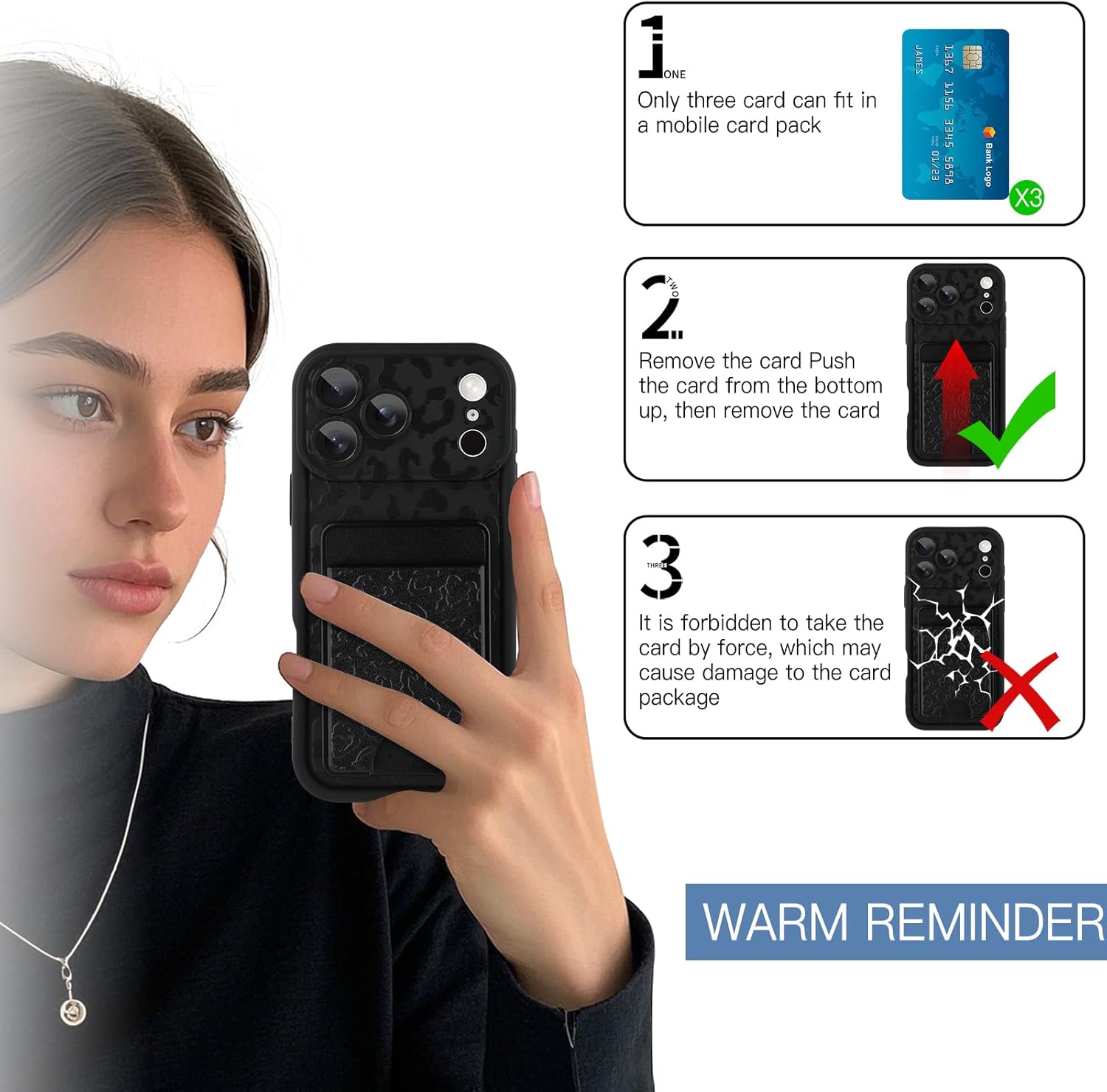 MOWIME Compatible with iPhone 17 Pro Max Wallet Case with Card Holder (3 Cards), Cheetah Print Shockproof Soft TPU Protective Cover Women Girls, Wallet Case for iPhone 17 Pro Max 6.9 Inch, Black