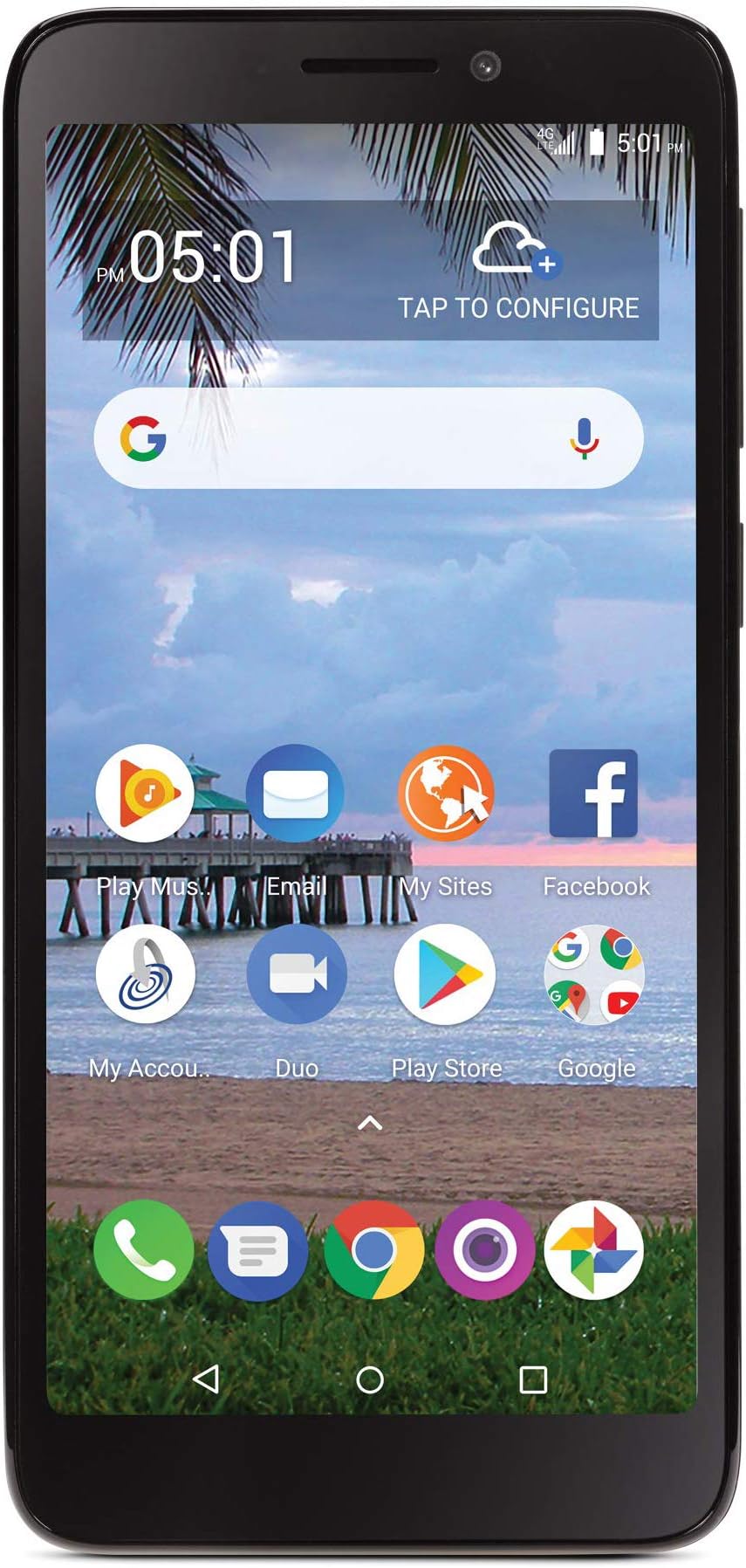 Simple Mobile TCL A1 4G LTE Prepaid Smartphone (Locked) - Black - 16GB - Sim Card Included - GSM