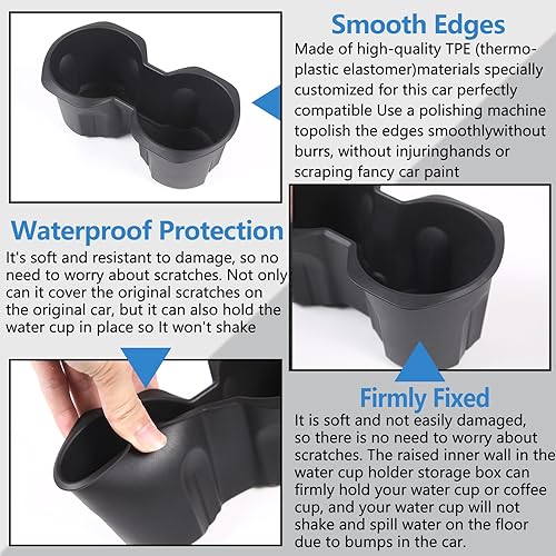 Miniatura 7 de Caja organizadora para portavasos de automóvil compatible con BMW X1 U11 2023 2024 TPE, 1 unidad, bandeja de almacenamiento de llenado inferior de