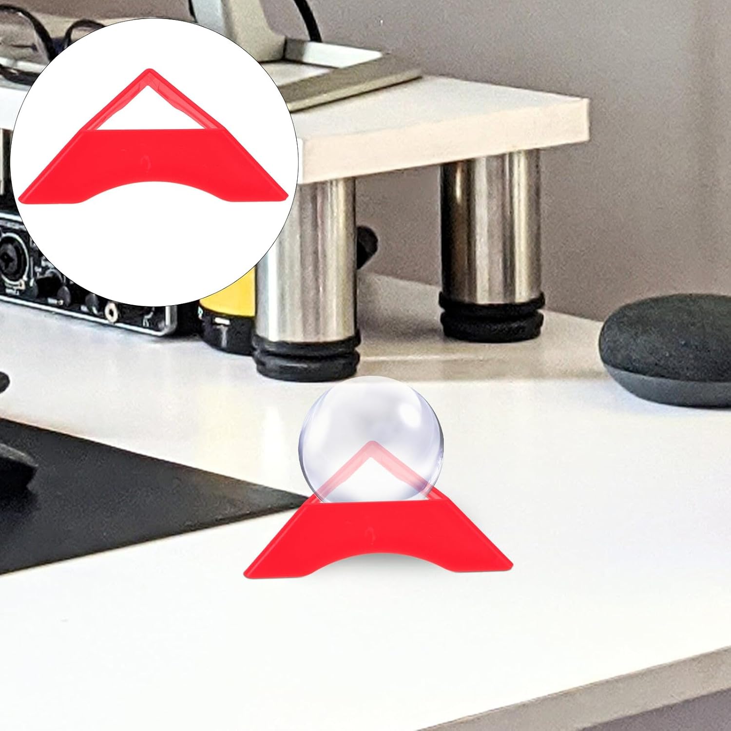 Roleader 20pcs Colorful Triangle Cube Stand Tripod Holder for Puzzle Cubes Display Organizer Matte Red Plastic Base