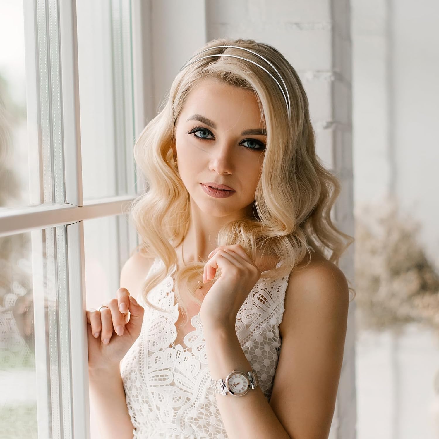 2 Pcs Simple Metal Headband, Silver and Gold Headbands for Women, Fashion Double Headbands for Women, Metal Hair Band for Any Hairstyle Hair Accessories - Image 5