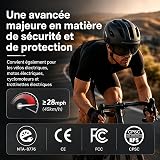 Shinmax Casque Vélo Adulte LED avec Clignotants, Visière & Feu Arrière - 4
