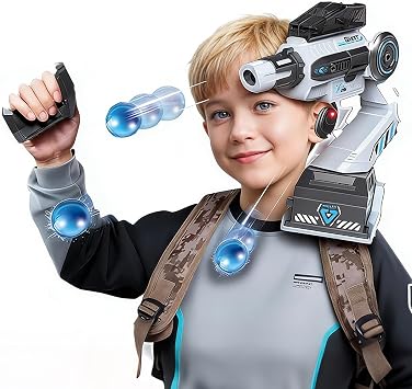 Cool Inductive Robot Arm Tracking Blaster, Smart Head & Hand Motion Tracking Robotic, Shoulder-Mounted Blaster Robot Toy with Remote Control 1000 PCS Water Bullets