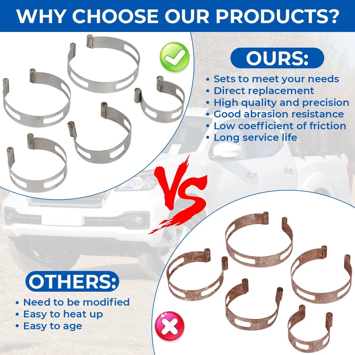 5PCS Exhaust Pipe Tacking Band For Tig Welding Fabrication 2" 2.5" 3" 3.5" 4"