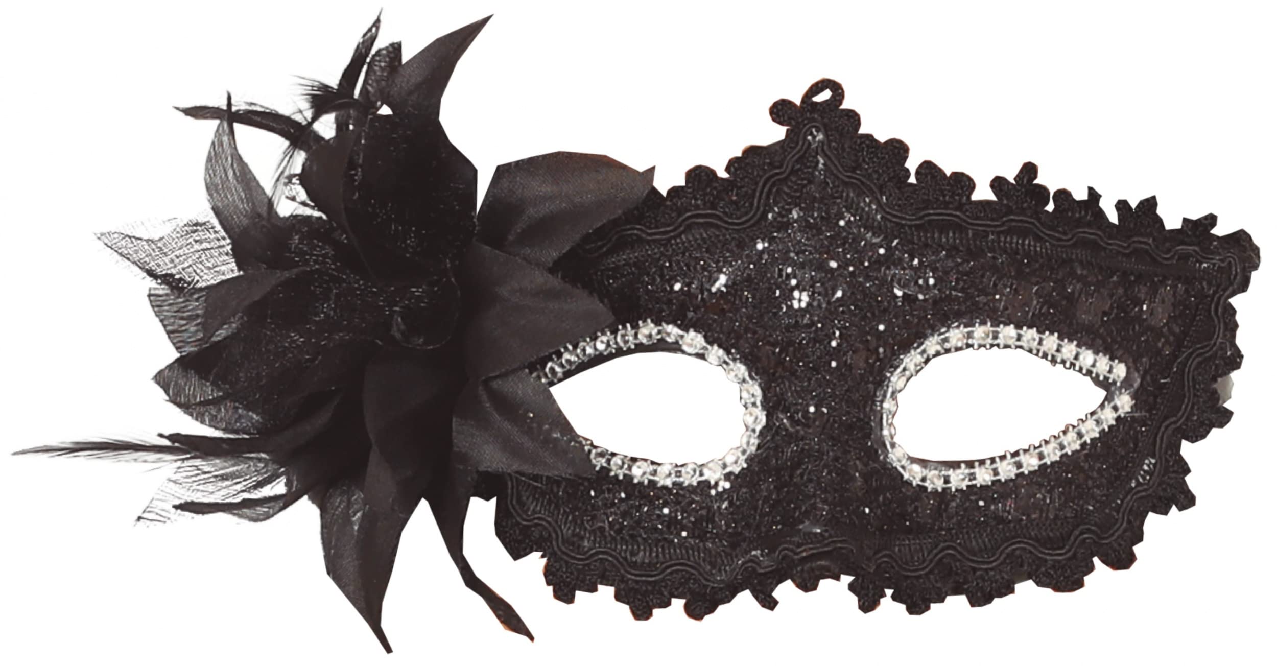FIESTAS GUIRCA Black Eye Mask with Flower