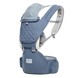 Baby Carrier 6-in-1 Newborn to Toddler, Baby Carrier with Hip Seat Lumbar Support 7-41 lbs, Baby Soft Carrier for All Seasons & Positions, Adjustable Size for Shopping Hiking Travelling