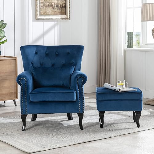 Miniatura 105 de Sillas de lectura Accent Midcentury - Sofá esquinero moderno y cómodo con respaldo copetudo para sala de estar, dormitorio, sala de recepción,