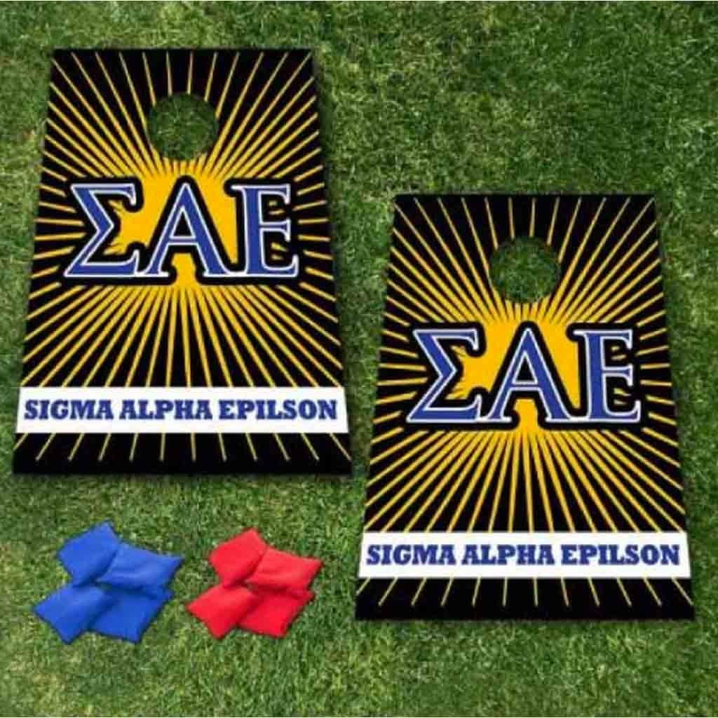 VictoryStore Cornhole Games - Sigma Alpha Epsilon Cornhole Bag Toss Game 8 Bags Included, Officially Licensed
