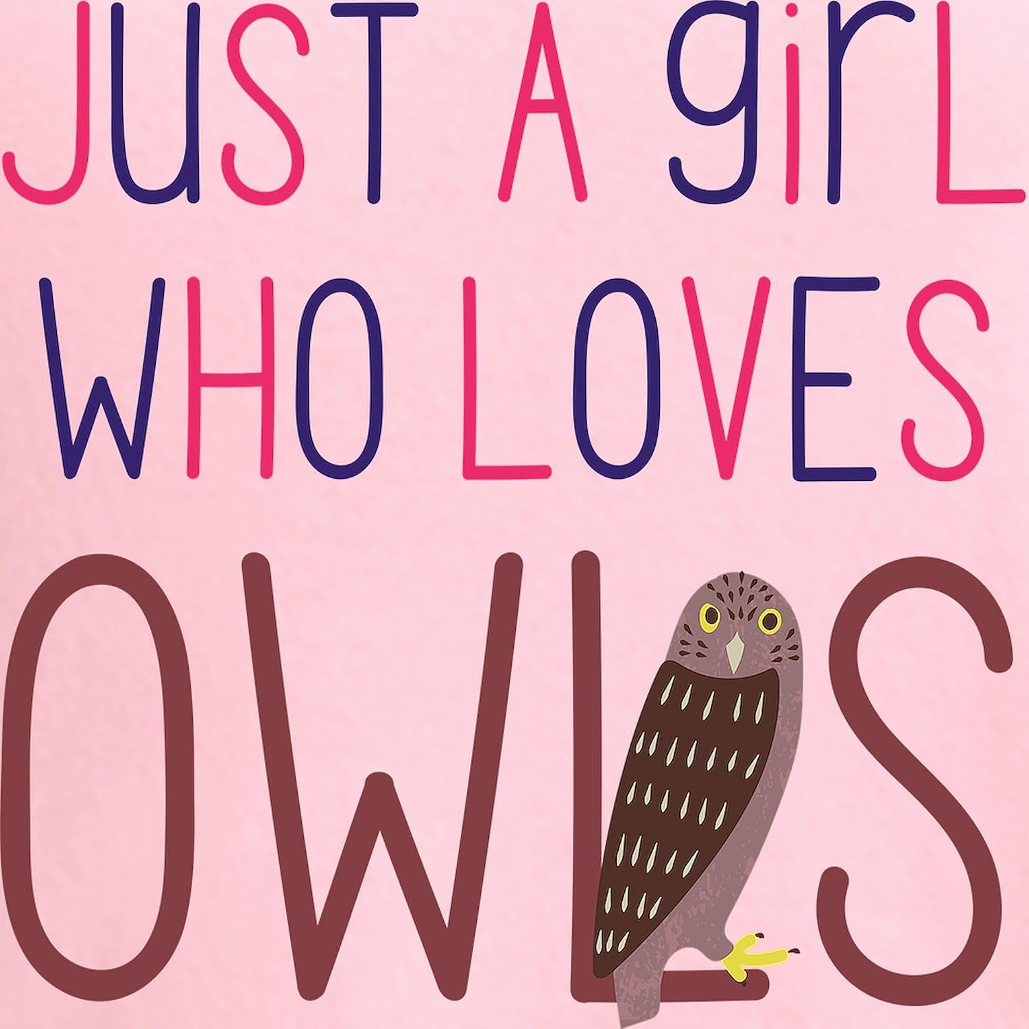 CafePress Just A Girl Who Loves Owls Cute Design For T Shirt Women's Nightshirt, Soft Long Pajama Shirt, Cotton PJs/Pyjamas