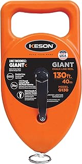 Keson G130 Giant Chalk Line Reel, 24-Ounce Chalk Capacity, 130-Foot