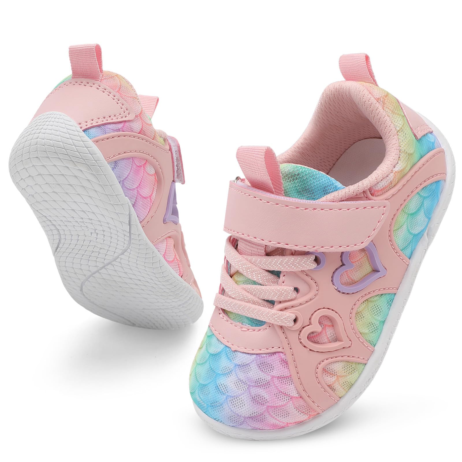 JIASUQI Toddler Shoes for Baby Girls Sneakers Barefoot Walking Shoes Running Tennis Shoes